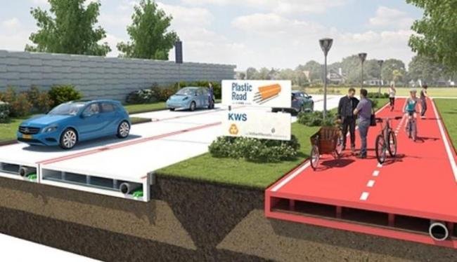 Jalan Yang Terbuat Dari Plastik Daur Ulang