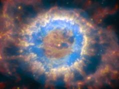 Sebuah bintang katai putih yang melepaskan massanya membentuk sebuah nebula keplanetan (ESO/P.Wellbacher/AJP)